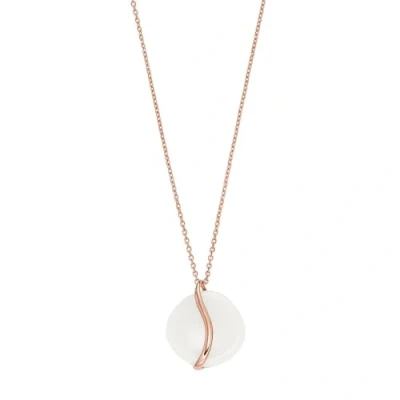 Image of Skagen Women&#039;s Sofie Sea Glass White Organic Shaped Pendant Necklace, SKJ1813791