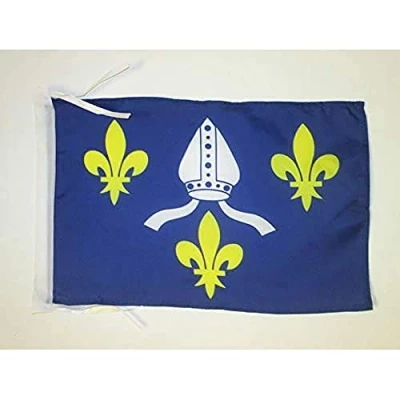 Image of AZ Flag French Province of Saintonge 18&#039;&#039; x 12&#039;&#039; 100% Polyester County France Small Banner with Two Cords Fade Resistant Vivid Colors 18x12 in 45x30 Cm