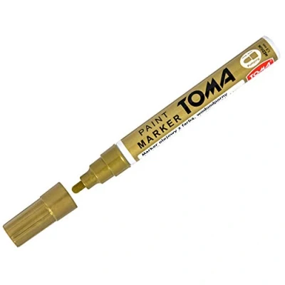 Image of SolaDirect Marker Pen Universal Waterproof Permanent Oil Based Paint for Car Tyres, Arts &amp; Crafts (Gold)