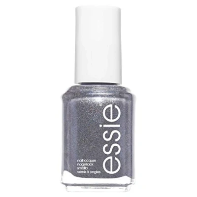 Image of Essie Cosmetics Glitters 2018 Collection Stay Up Slate Dark Grey Glitter Nail Polish, 13.5 ml