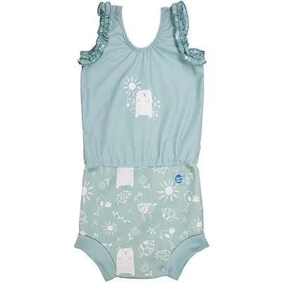 Image of Splash About Baby Girls Happy Nappy Costume One Piece Swimsuit, Sunny Bear,