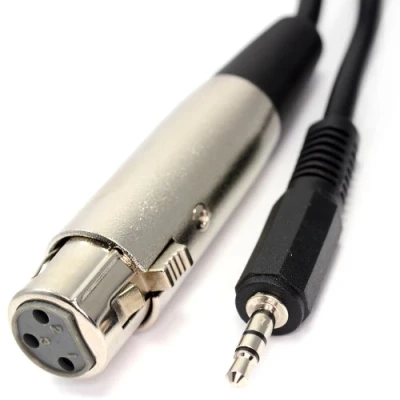 Image of kenable XLR Female 3 pin socket to 3.5mm Audio Stereo Jack Plug Cable 6m [6 metres]