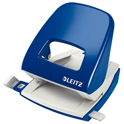 Image of Leitz Hole Punch, 30 Sheets, Guide Bar with Format Markings, Metal, NeXXt Range, 50080035 Blue