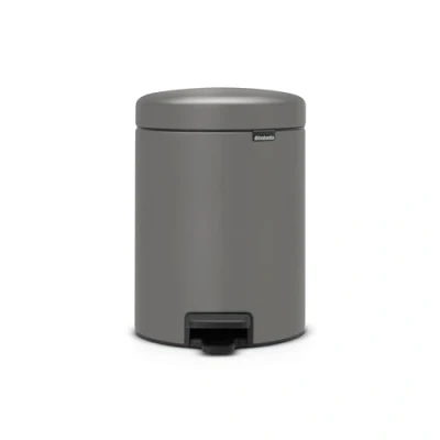 Image of Brabantia 126284 Bathroom Pedal Bin, Mineral Concrete Grey, 5 Litre
