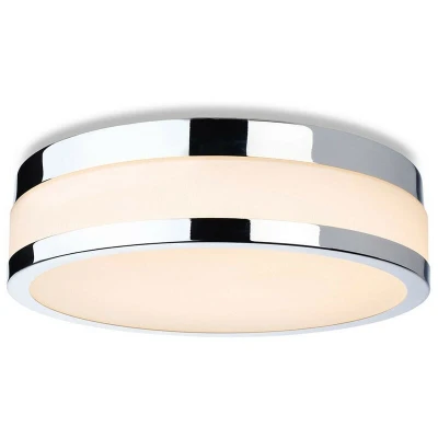 Image of Marnie 290cm LED Flush Ceiling Fitting Chrome with Opal White Glass IP44