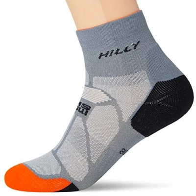 Image of Hilly Marathon Fresh Anklet Socks Granite/Orange, M