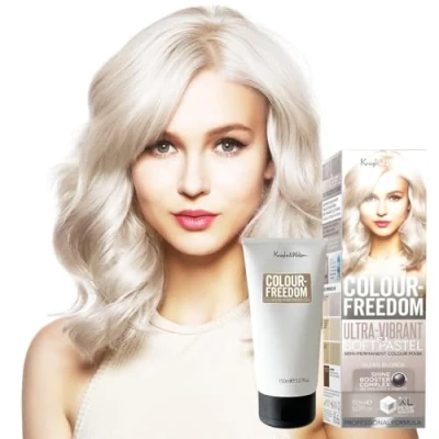 Image of Knight &amp; Wilson Colour Freedom 150ml Silver Blonde Semi Permanent Hair Ultra Vibrant Vegan Friendly Mask with Shine Booster Complex Ammonia Free Lasts Up To 6 10 Washes