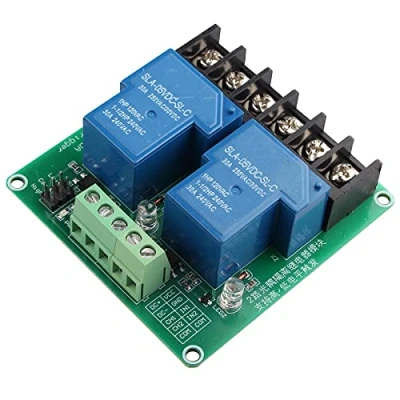 Image of HALJIA 5V 30A 2 Channel High and Low Level Trigger Relay Module Intelligent Home PLC Automation Control Compatible with Arduino