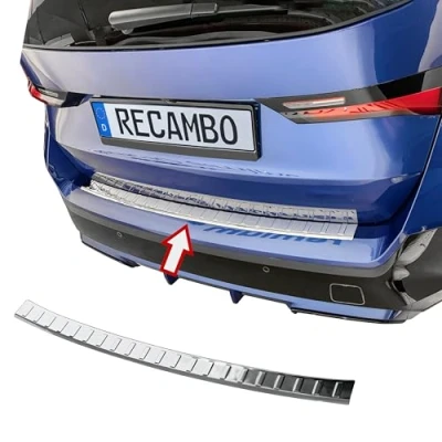 Image of RECAMBO Boot Sill Protector Stainless Steel Compatible with BMW X1 iX1 Type U11 Year of Manufacture from 2022 High Polished Chrome Look Styling and Protection for the Bumper
