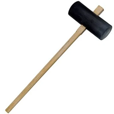 Image of 15lb Heavy Duty Paving Maul Rubber Head Mallet/Hammer, Hardwood Shaft Patio, Concrete, Flagstone, Brick, Installation, Tool Loops