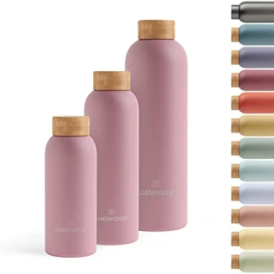 Image of Waterdrop® Steel Bottle 600ml Stainless Water Bottle, Double Insulated 12h Hot, 24h Cold Flask Thermos Leak Proof Drinks Reusable, Robust, BPA Free