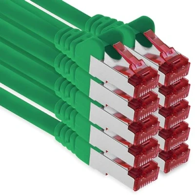 Image of 1m Cat6 Lan Ethernet Cable Patch Network Cat 6 1000 Mbit/s RJ45 Plug Internet for TV Computer switch Gaming etc. green 10 pieces
