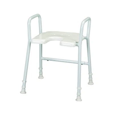 Image of Shower Stool White Line With Arms