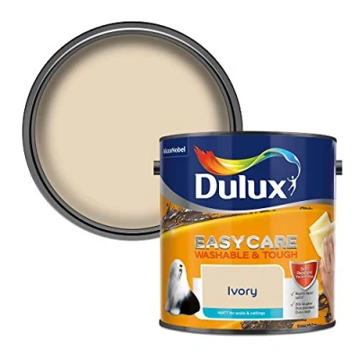 Image of Dulux Easycare Washable And Tough Matt Emulsion Paint For Walls Ceilings Ivory 2.5 Litres
