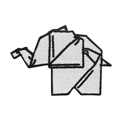 Image of Origami Elephant Iron on Patch Animal Patches, Baby Embroidery Patch, Children ironable Denim Jacket Badges Finally Home