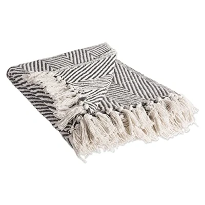 Image of DII Urban Chevron Woven Throw, Cotton, Mineral, 50x60