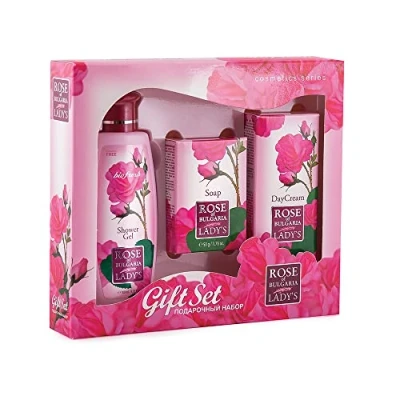 Image of Rose of Bulgaria Shower Gel, Soap and Day Cream Lady&#039;s Gift Set with Bulgarian Oil