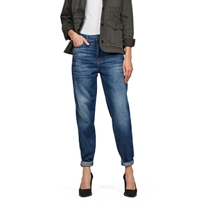 Image of G Star Women&#039;s 3301 Mid Waist Boyfriend Jeans, Blue (dk aged D11486 A777 89), 25W / 32L