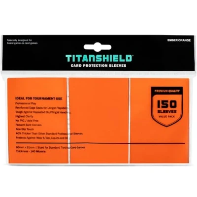 Image of TitanShield (150 Sleeves/Ember Orange Standard Size Trading Card Sleeves Deck Protector for Magic The Gathering MTG, Pokemon