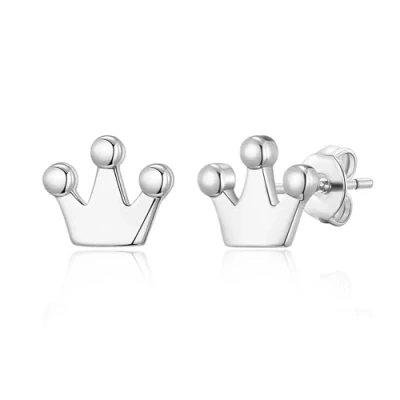Image of Philip Jones Silver Plated Crown Stud Earrings