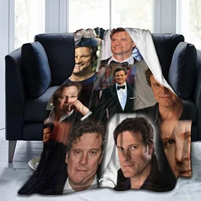Image of YINGD Colin Actor Firth Throw Blanket, Ultra Soft Flannel Fleece Lightweight Blankets Warm Air Conditioning Blanket For Couch Sofa Bed 80x60 inch Black 50x40