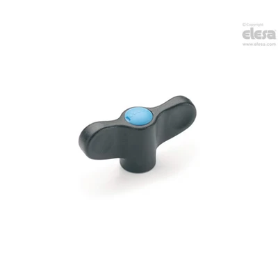 Image of ELESA EWN Wing nuts Technopolymer Stainless steel boss threaded hole with cap EWN.55 SST M8 C1