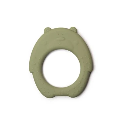 Image of J.Børn Baby Silicone Teether Teething Toy for Babies Multisensory Stimulation Easy to Grip Ring 100% BPA, PVC &amp; Phthalate Free Soothing Essentials Ages 3 Months+ (Sage)