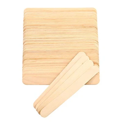 Image of moinkerin 100 Pcs Disposable Wooden Waxing Spatulas Wax Applicator Sticks for Hair Removal, Round Ended