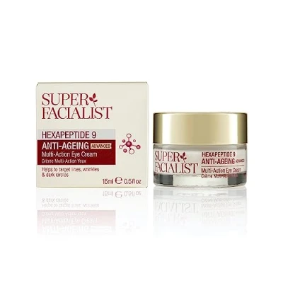 Image of Super Facialist Hexapeptide 9 Anti Ageing Advanced Multi Action Eye Cream Face to Target Dark Circles &amp; Fine Lines with Caffeine, Vegan Friendly, 15 ml