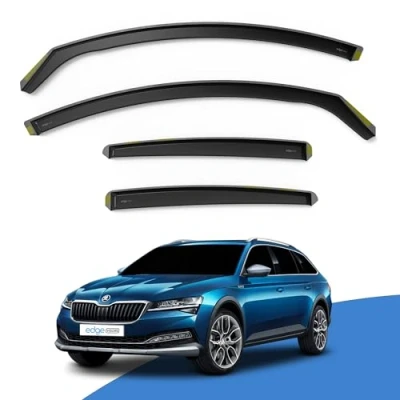 Image of Edgevisors Wind Deflectors Set Fits: SKODA Superb MK3 2015 2023 5 Door Estate 4pc