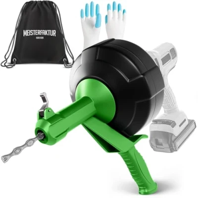 Image of MEISTERFAKTUR drain snake [50 FT] Auto Feed Ideal plumbing for sink and unblocking Solid auger real DYIs!