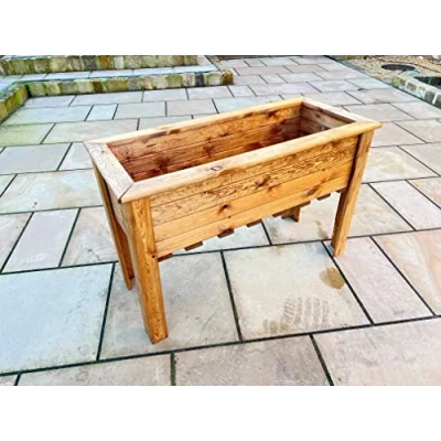 Image of Charles Taylor Wiltshire Extra Large Jumbo Raised Wooden Garden Veg Trough Planter W1090xL410xH720mm
