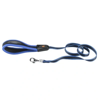 Image of Ferplast ERGOCOMFORT G Ergonomic Dog Lead Secure Grip with Soft Padding Anti Abrasion Extra Resistant Finished Seams Italian Design 120 x 2 cm, Blue