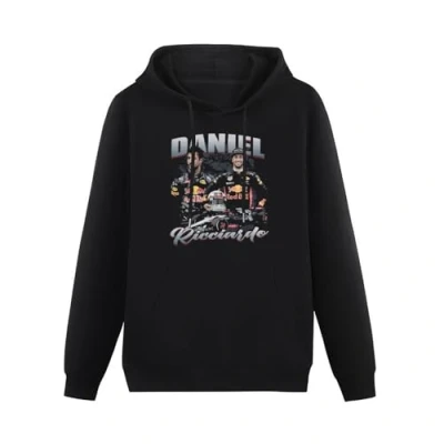 Image of QIANJIAOMEN Daniel Ricciardo Men&#039;s Hoodies Pullover Hoody Black Unisex Sweatershirt S