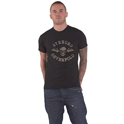 Image of Rock Off Avenged Sevenfold &#039;Classic Deathbat (Hi Build)&#039; (Black) T Shirt (Large)