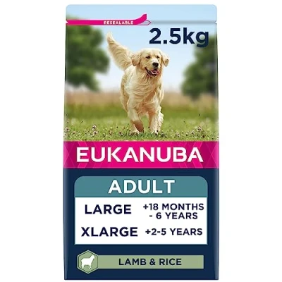 Image of Eukanuba Complete Dry Dog Food for Adult Large and Giant Breeds with Lamb Rice 2.5 kg