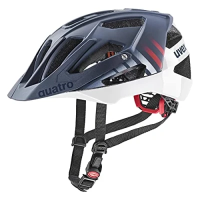 Image of uvex Quatro cc Secure Mountain Bike Helmet for Men &amp; Women Individual Fit Adjustable Shield Deep Space White Matt 56 61 cm