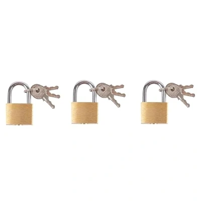 Image of 3x 2cm Brass Padlocks By Blackspur