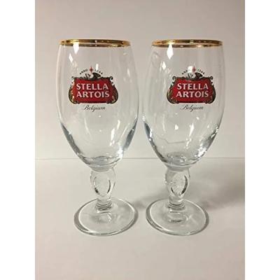 Image of Stella Artois Chalice Glass Belgium Script 33cl 2 Pack