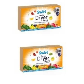 Image of 2 Pack Tropical Tumble Dryer Laundry Sheets 70 For Fresh Clothes and Linen