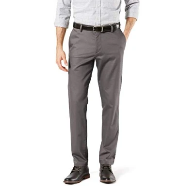 Image of Dockers Men&#039;s Slim Fit Signature Khaki Lux Cotton Stretch Pants Casual, Magnet, 32W x 32L