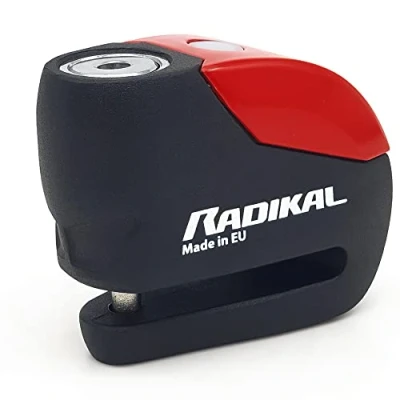 Image of RADIKAL RK9 Disc Lock Alarm 120db ON Button, More Visible, Warning Fonction, 100% Waterproof, Full Metal, Universal Anti Theft Wheel Brake for Motorcycle, Scooter, Bike, Electric Bicycle