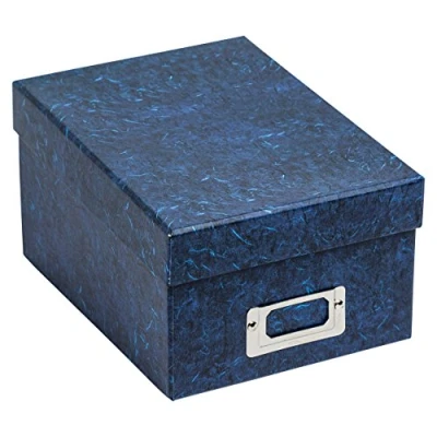 Image of The Photo Album Company Storage Box Holds 700 Photographs Blue for 4x6 Pictures ALBOX700BLUE, 10 x 15 cm