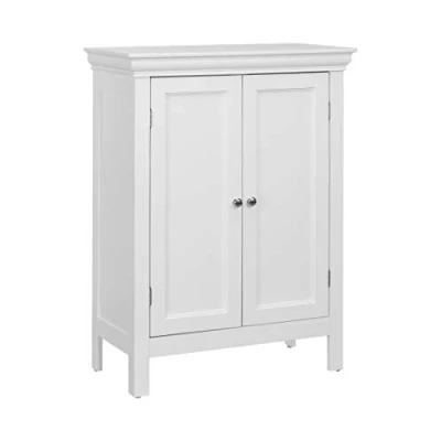 Image of Teamson Home Stratford Bathroom Floor Cabinet White ELG 676 With 2 Shelves