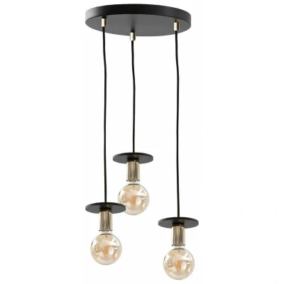 Image of Saturn Cluster Pendant Ceiling Light Black, 30cm, 3x E27