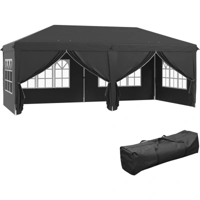 Image of Outsunny 3 X 6m Garden Heavy Duty Gazebo Marquee Party Tent Canopy84C 425V01BK