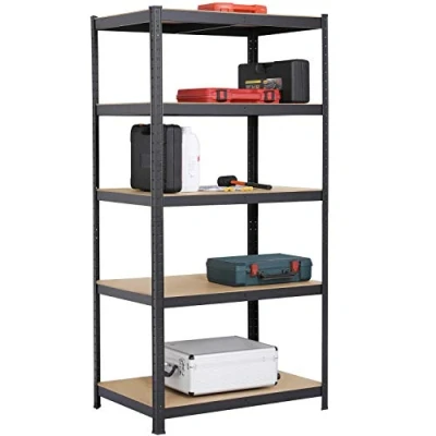 Image of Yaheetech Heavy Duty 5 Tier Garage Shelving Units Metal Storage Shelves Shed Utility Rack,180cm x 90cm 60cm,175KG Per Shelf,Black