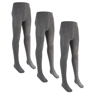 Image of Undercover 3 Pairs of Girls Cotton Rich Knitted Tights Grey 13