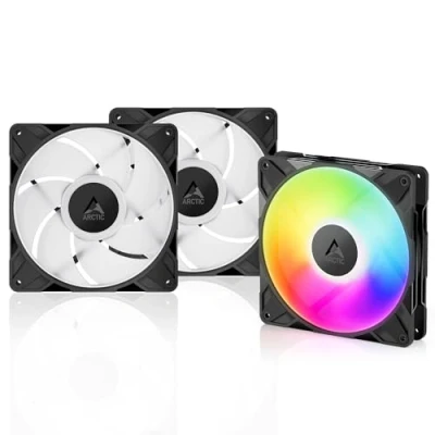 Image of ARCTIC P14 Pro A RGB 3 Pack Powerful Premium Fan, 140 mm PWM Fan with Y Cable Splitter, 400 2500 rpm, 0 rpm