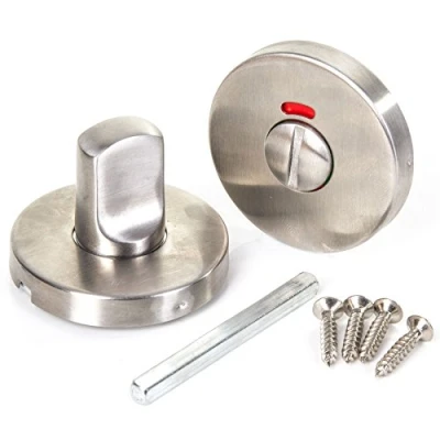 Image of Satin Stainless Steel Bathroom 50mm Thumb Turn Set